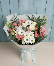 Букет цветов из:  Розы, Лизиантусы и Хризантемы #REPLACE_PRED# Апатитах