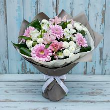 Букет цветов из:  Герберы, Альстромерии и Хризантемы в Апатитах