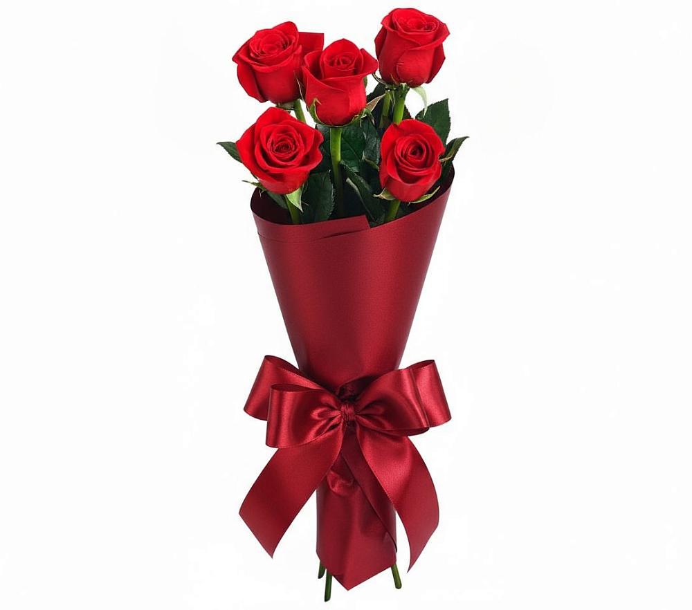 Букет 5 Красных роз Эдлесс Лав в Апатитах