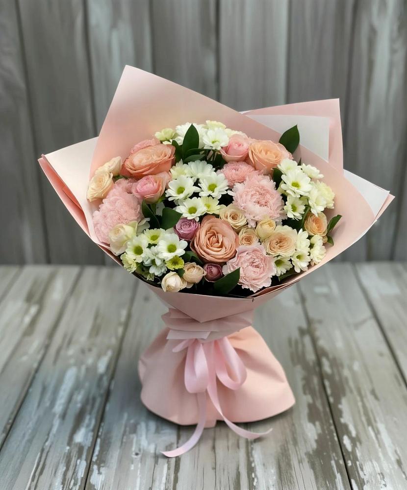 Букет цветов из: Гвоздики, Розы и Хризантемы в Апатитах