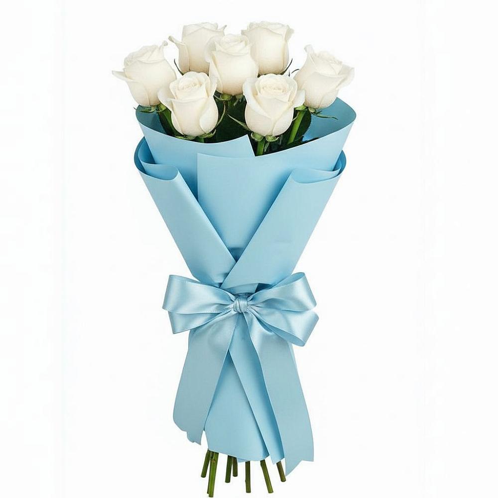 Букет 7 белых роз Проуд в Апатитах