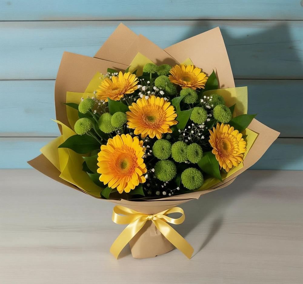 Букет цветов из: Герберы и Хризантемы в Апатитах