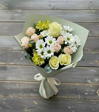 Букет цветов из:  Альстромерии, Розы и Хризантемы #REPLACE_PRED# Апатитах