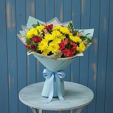 Букет цветов из:  Альстромерии и Хризантемы в Апатитах