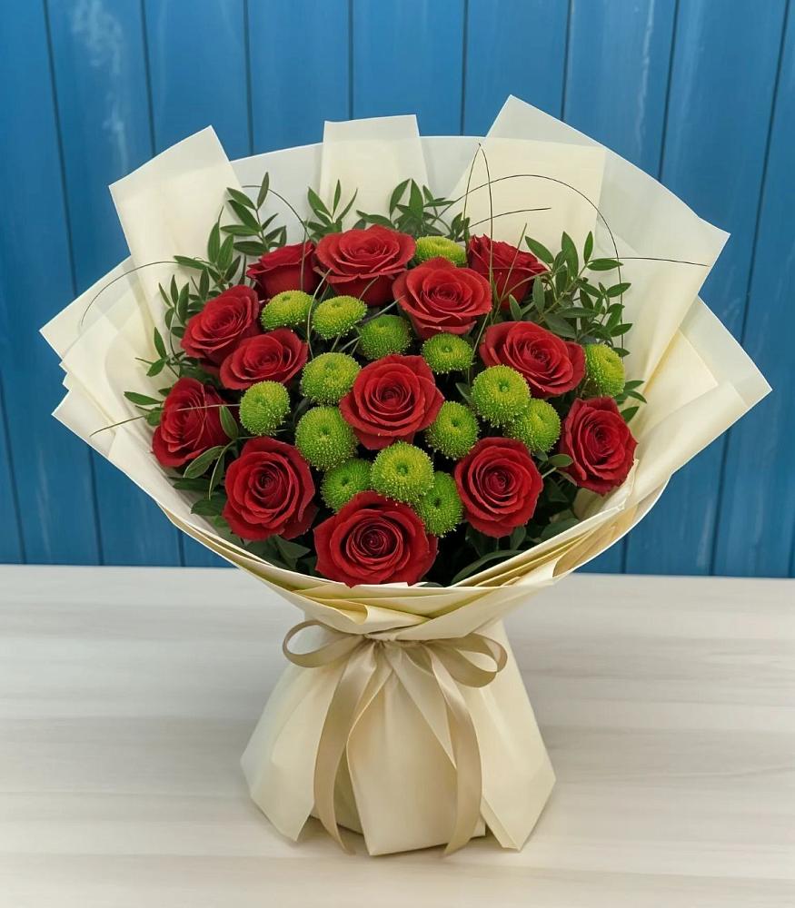 Букет цветов из: Розы и Хризантемы в Апатитах